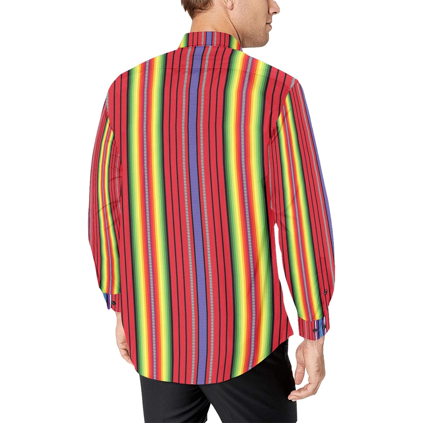 Serape Print Design LKS305 Men's Long Sleeve Dress Shirt