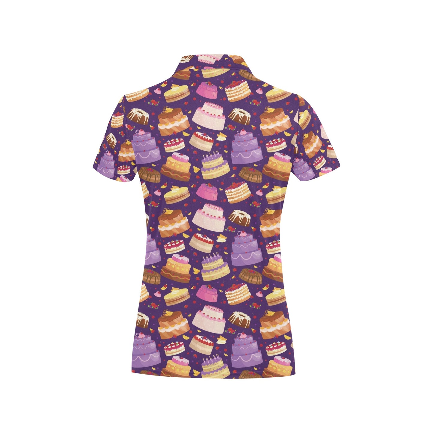 Cake Pattern Print Design 05 Women's Polo Shirt