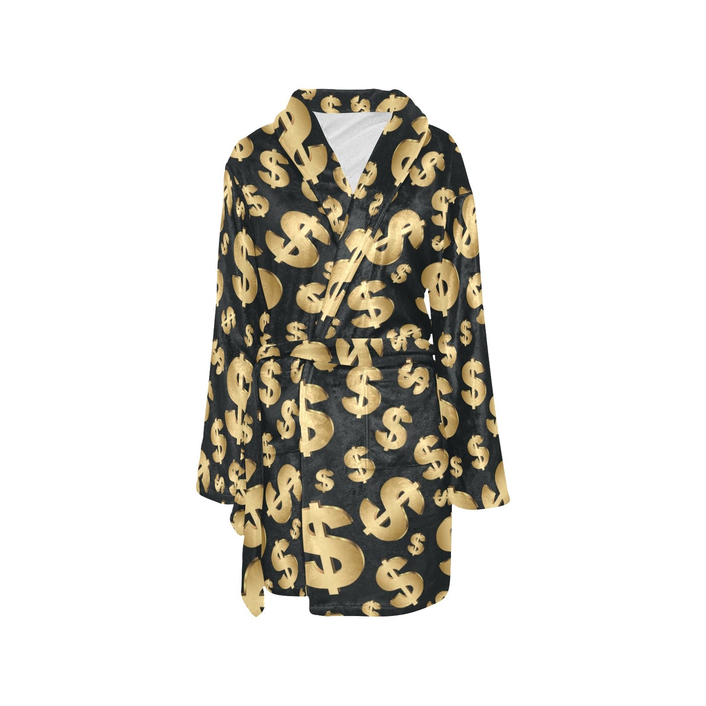 Dollar Pattern Print Design DO04 Women's Fleece Robe