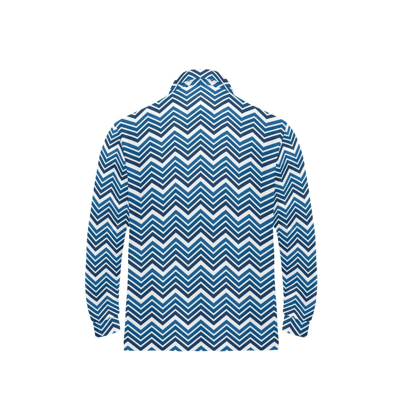 Chevron Print Design LKS403 Long Sleeve Polo Shirt For Men's