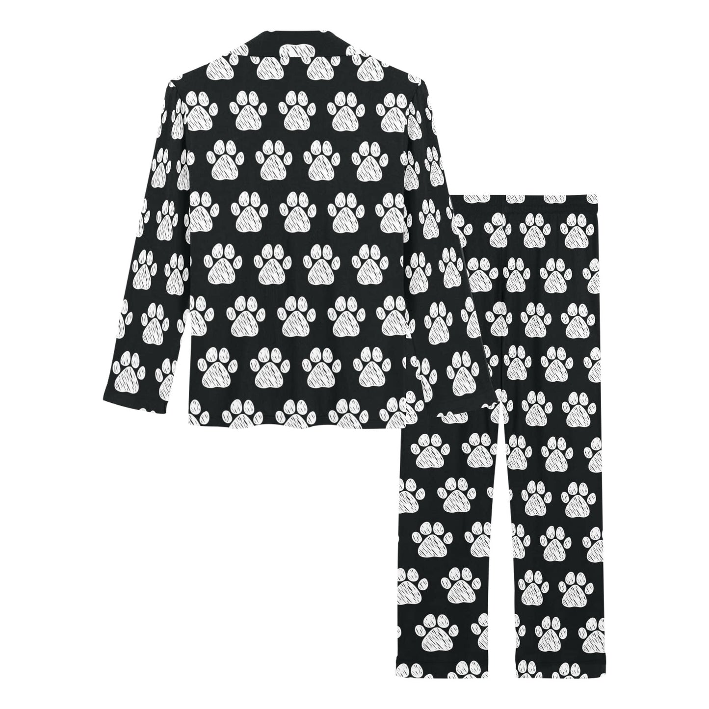 Paw Pattern Print Design A02 Women's Long Pajama Set