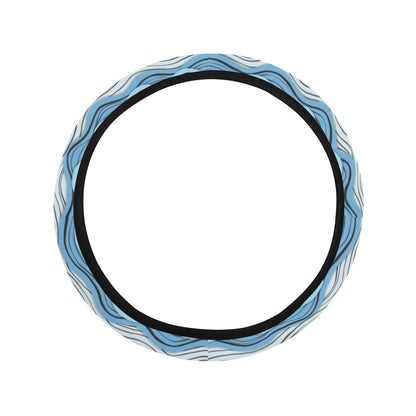 Wave Print Design LKS301 Steering Wheel Cover with Elastic Edge