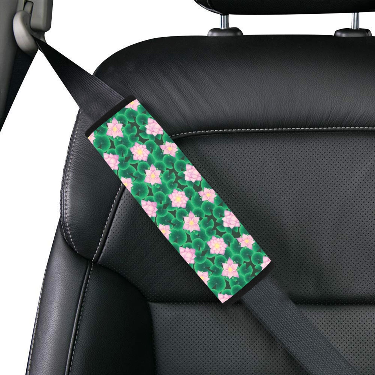 Water Lily Print Design LKS303 Car Seat Belt Cover