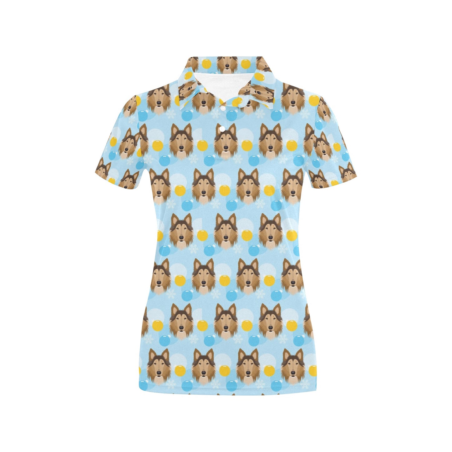 Collies Pattern Print Design 02 Women's Polo Shirt