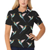 Hummingbird Pattern Print Design 06 Women's Polo Shirt