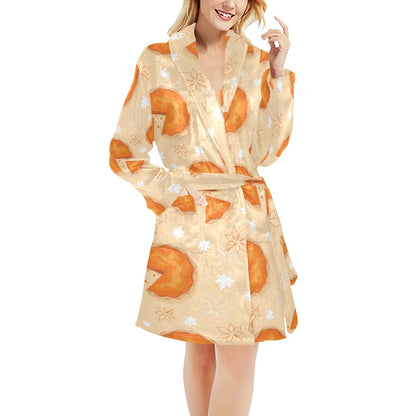 Pie Pattern Print Design A01 Women's Fleece Robe