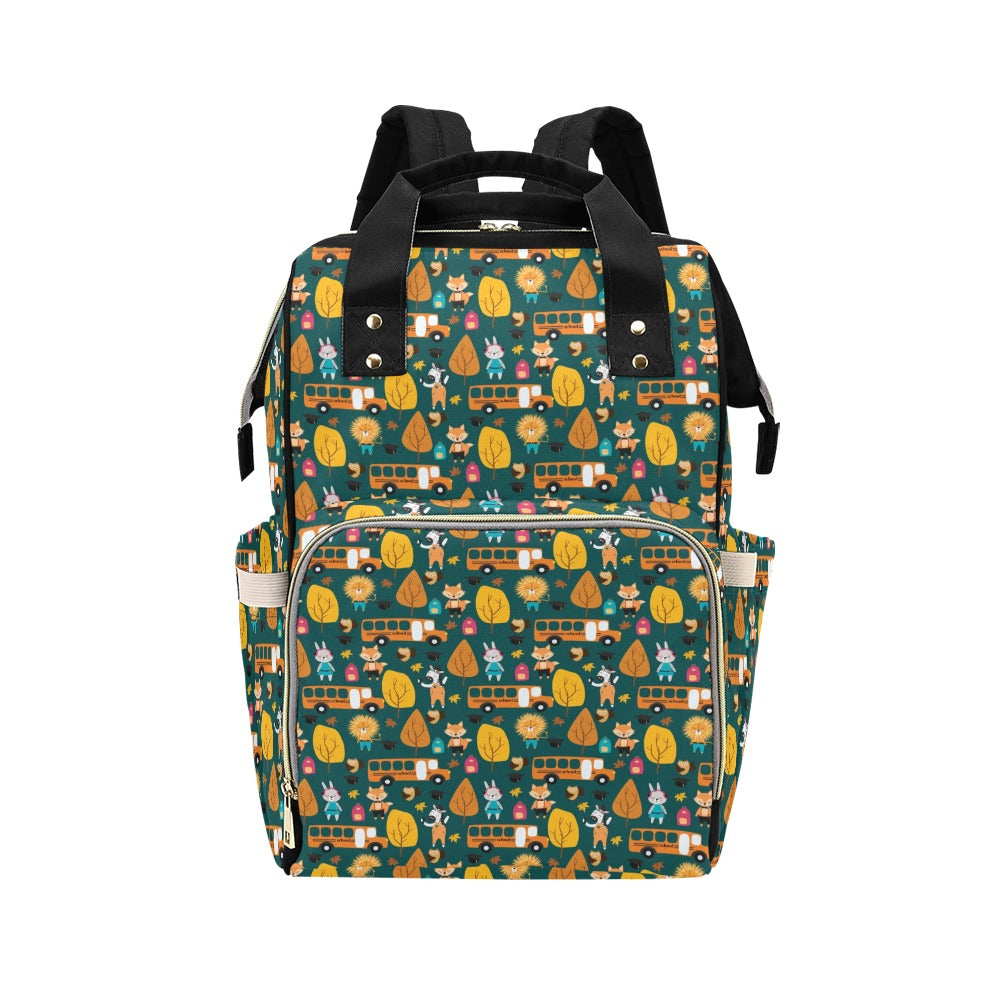 School Bus Print Design LKS309 Diaper Bag Backpack