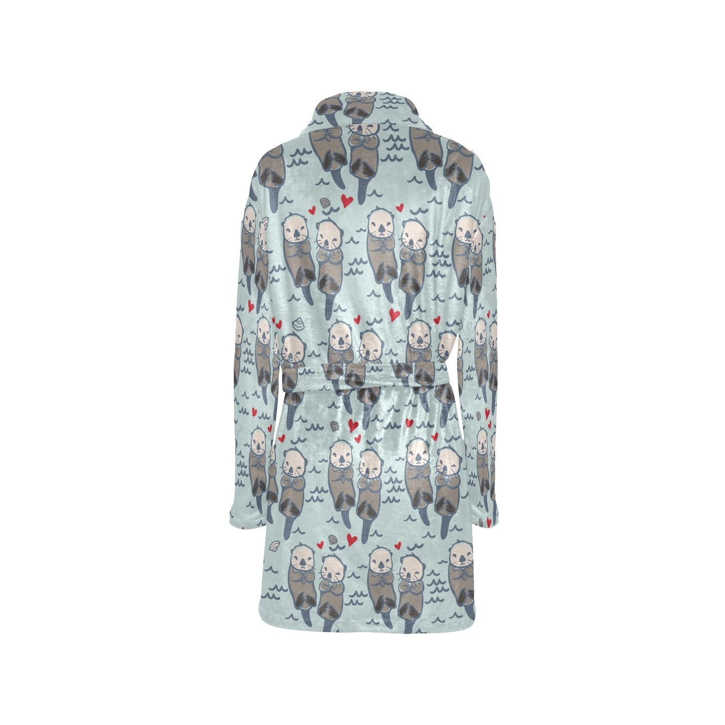 Sea Otter Pattern Print Design 03 Women's Fleece Robe