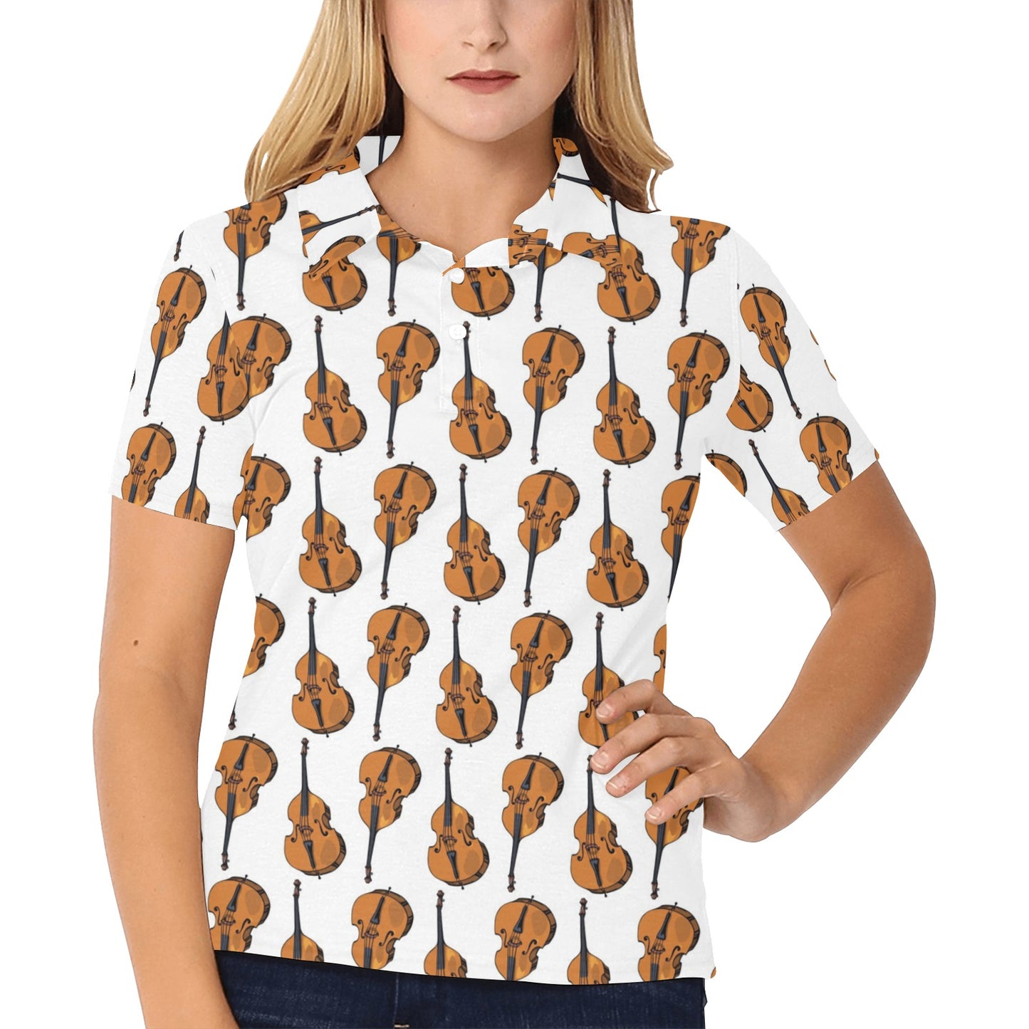Cello Print Design LKS403 Women's Polo Shirt