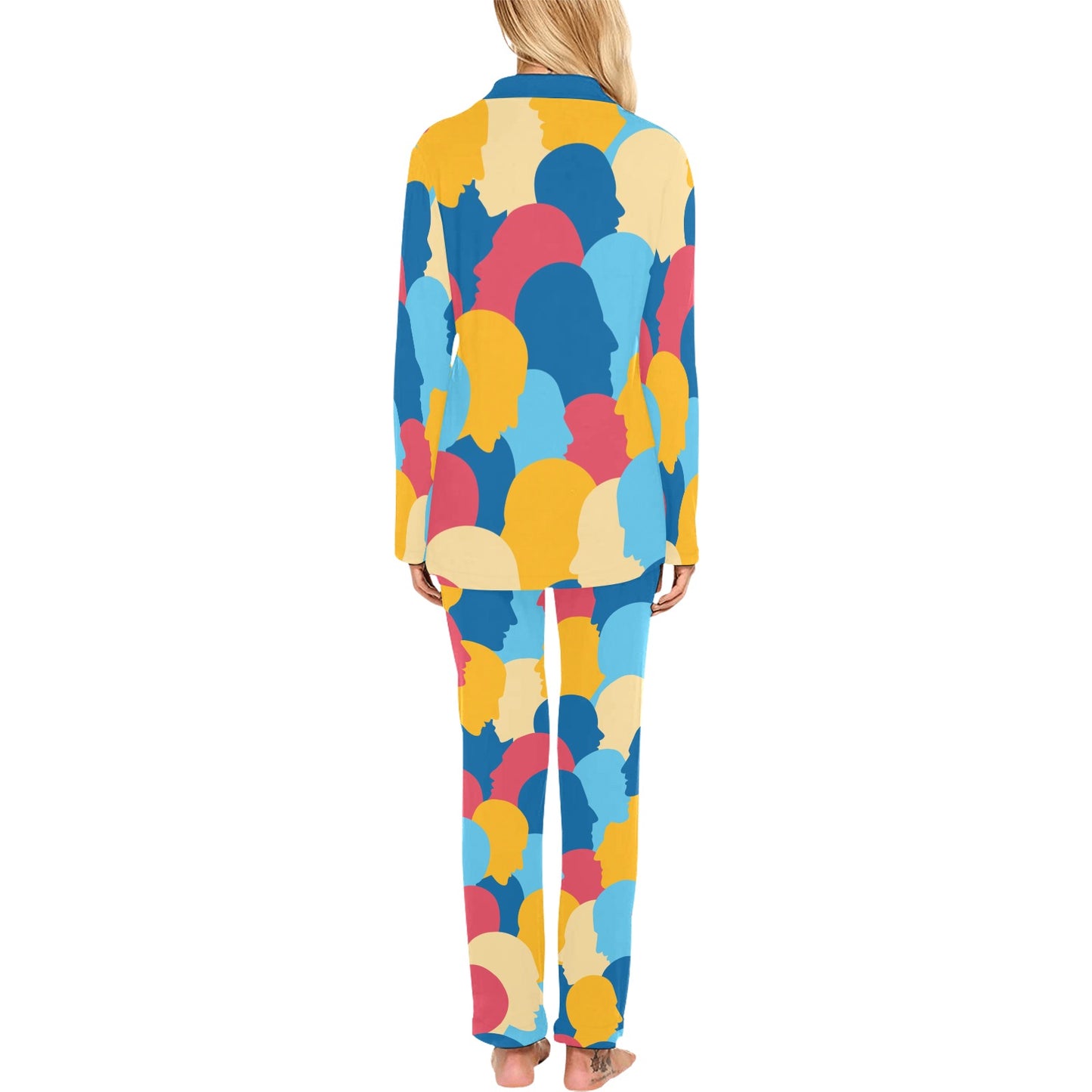 Psychology Pattern Print Design A02 Women's Long Pajama Set