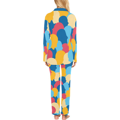 Psychology Pattern Print Design A02 Women's Long Pajama Set