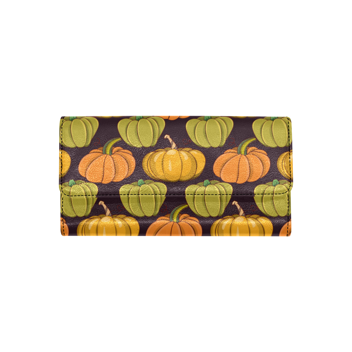 Pumpkin Pattern Print Design A01 Women's Trifold Wallet