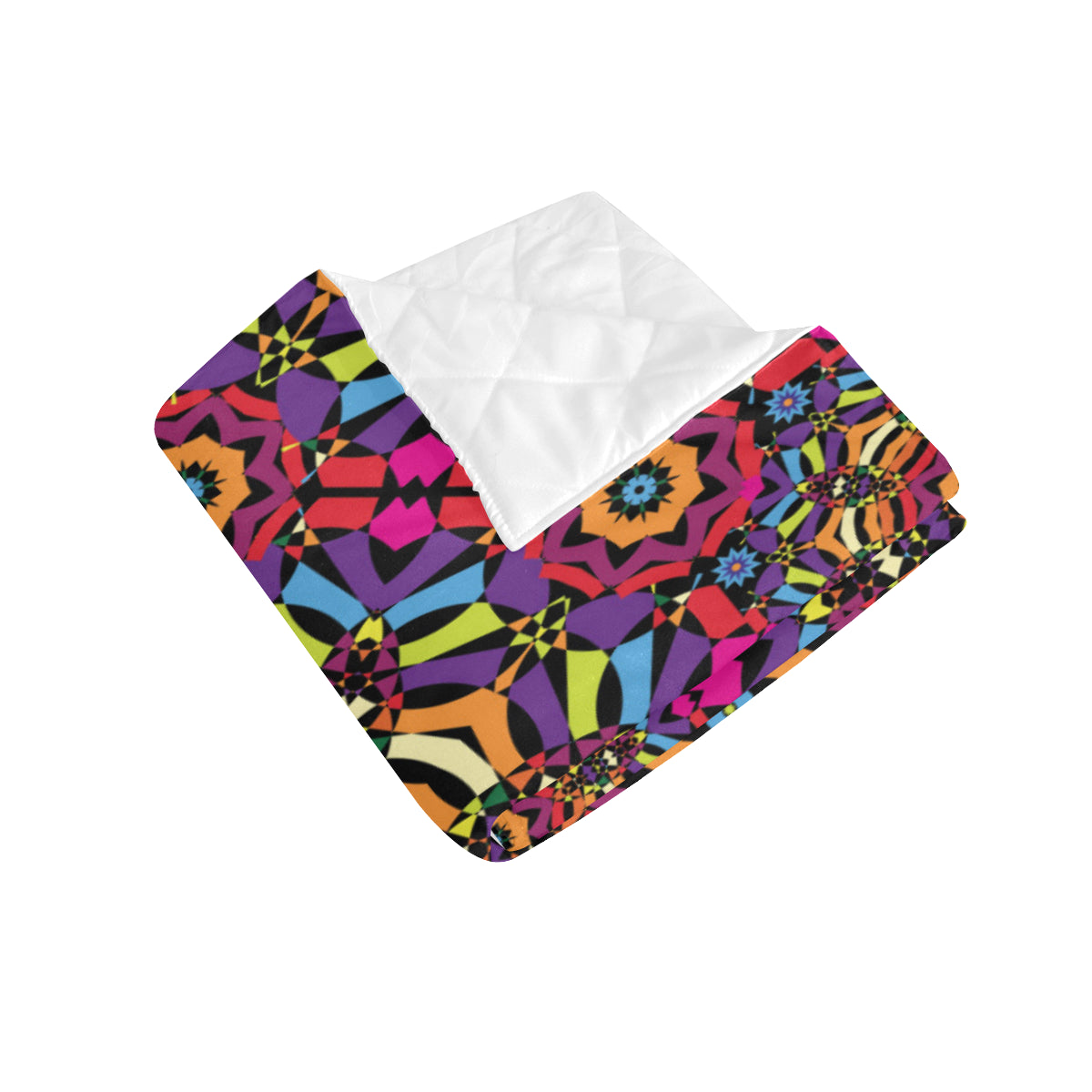 Kaleidoscope Pattern Print Design 01 Premium Quilt