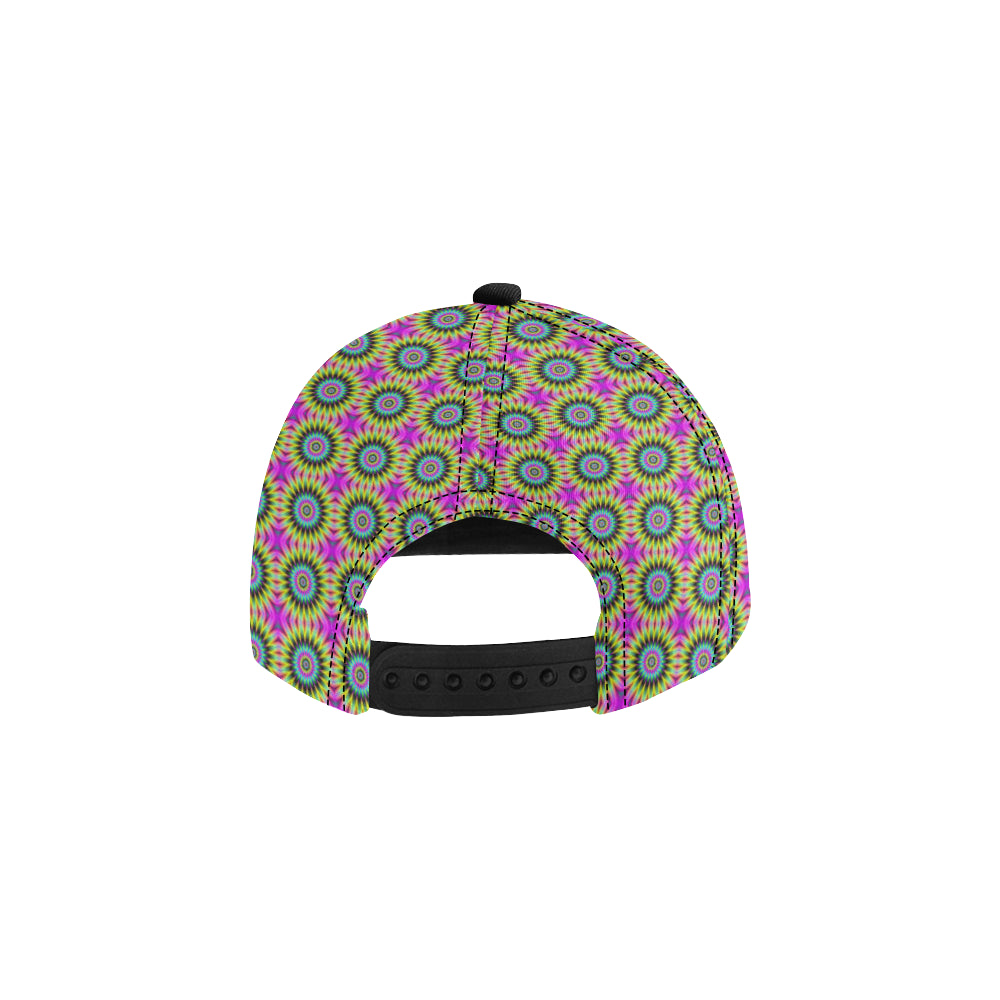 Optical illusion Flower Rainbow Style Snapback Cap