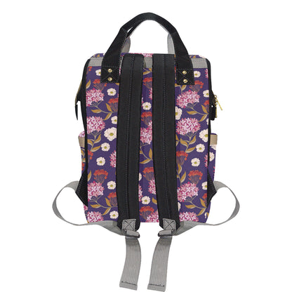 Hydrangea Pattern Print Design HD010 Diaper Bag Backpack