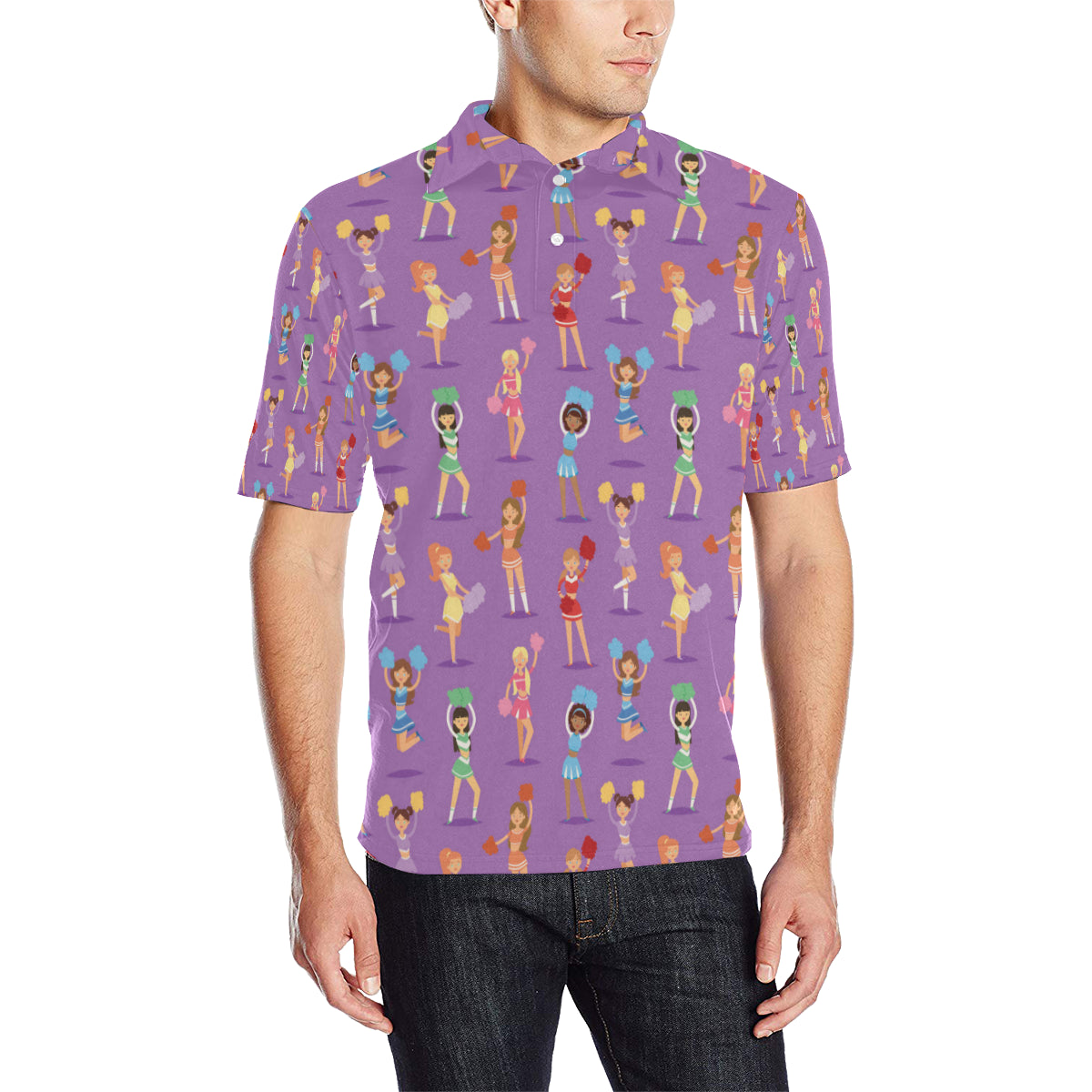 Cheerleader Pattern Print Design 02 Men Polo Shirt