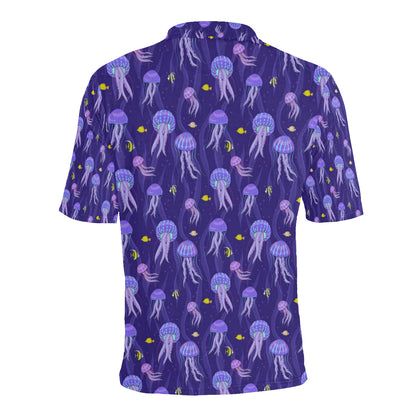 Jellyfish Style Print Men Polo Shirt