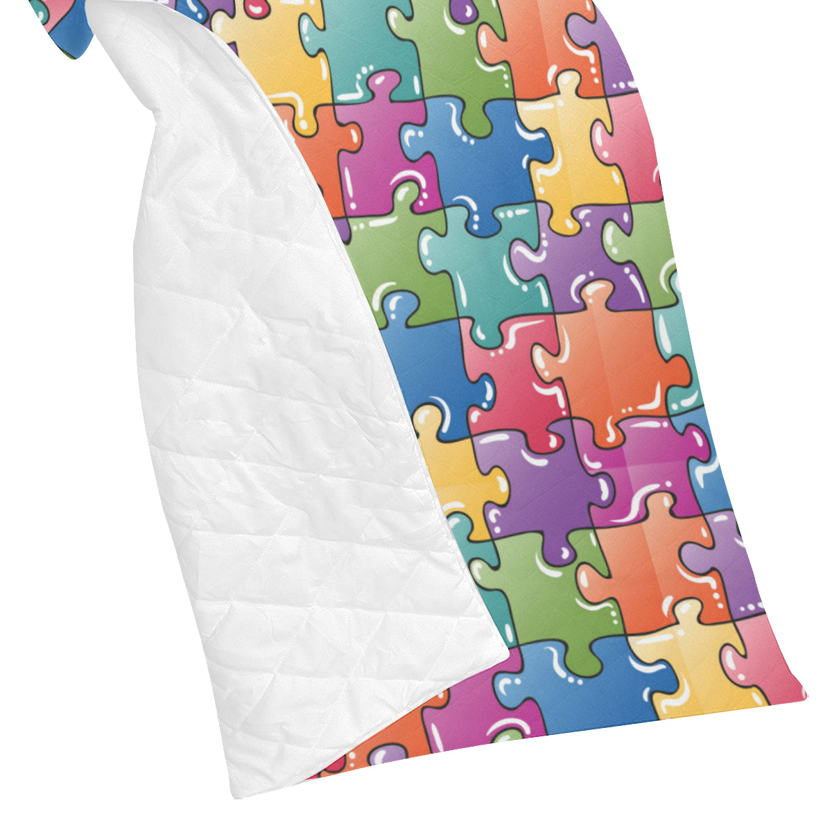 Puzzle Pattern Print Design A05 Premium Quilt