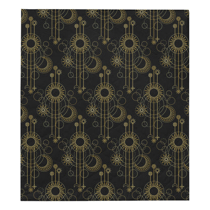 Moon Boho Style Pattern Print Design 01 Premium Quilt