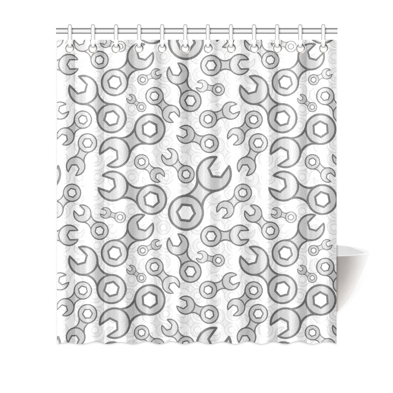 Mechanic Pattern Print Design 05 Shower Curtain