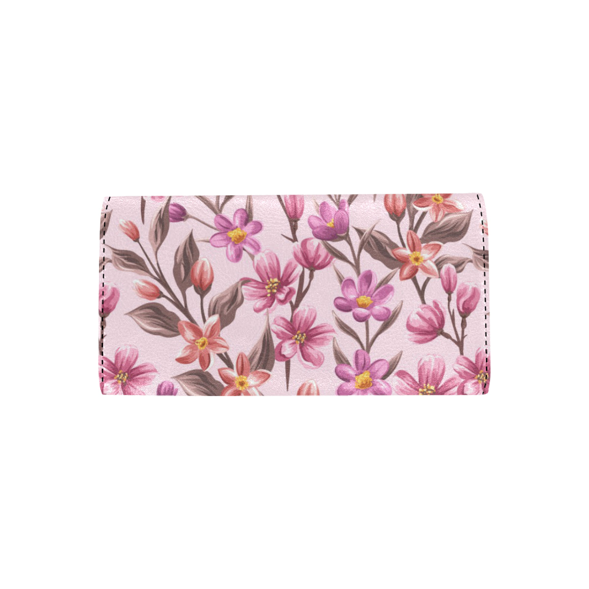 Summer Floral Pattern Print Design SF09 Women's Trifold Wallet