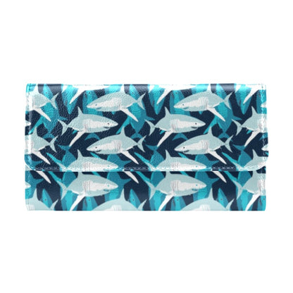 Shark Design Print Women's Trifold Wallet