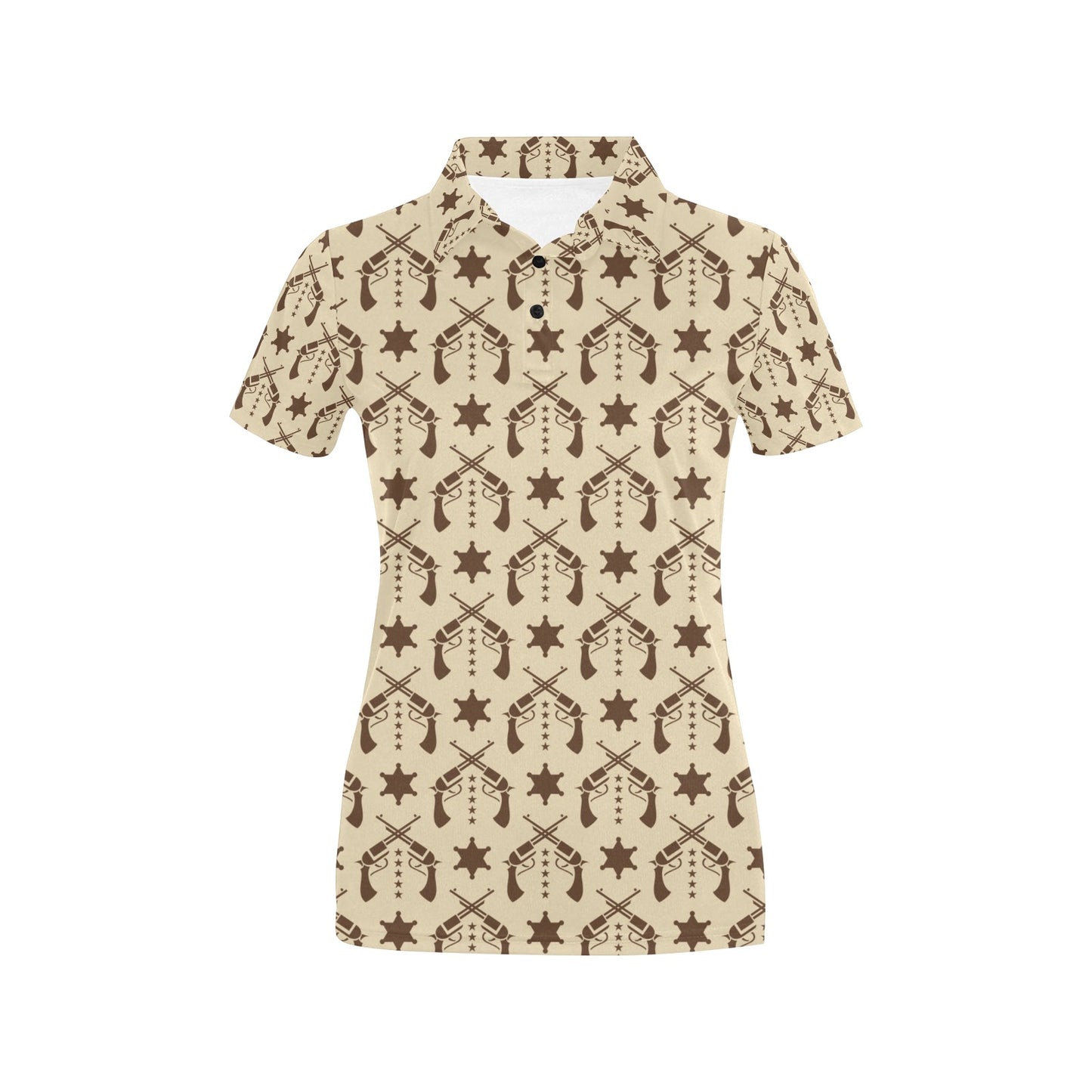 Western Cowboy Print Design LKS302 Women's Polo Shirt