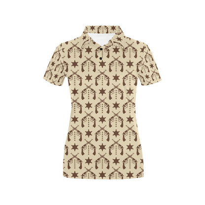 Western Cowboy Print Design LKS302 Women's Polo Shirt