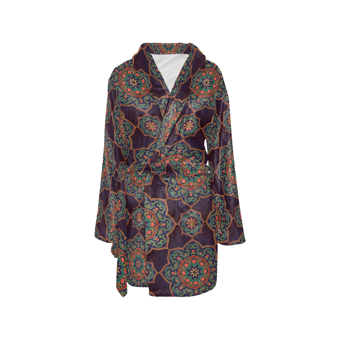 Medallion Pattern Print Design 03 Women's Fleece Robe