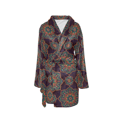 Medallion Pattern Print Design 03 Women's Fleece Robe