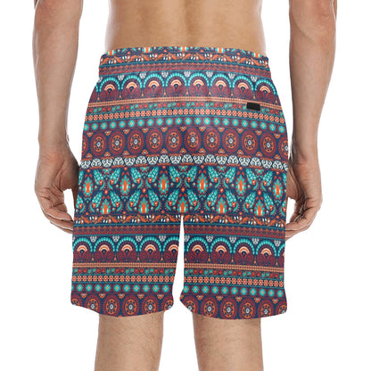 Suzani Print Design LKS302 Men's Swim Trunks Beach Shorts