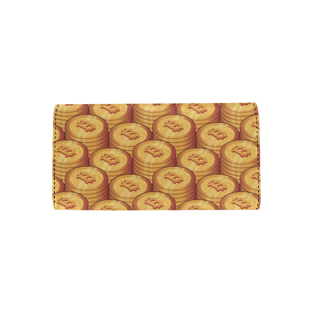 Bitcoin Pattern Print Design 02 Women's Trifold Wallet