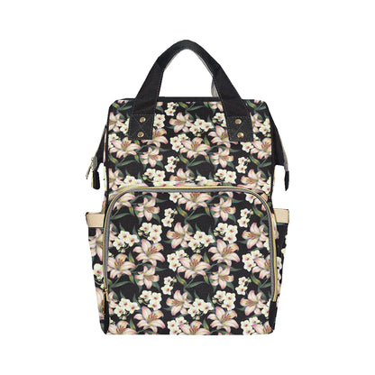 Lily Pattern Print Design LY03 Diaper Bag Backpack