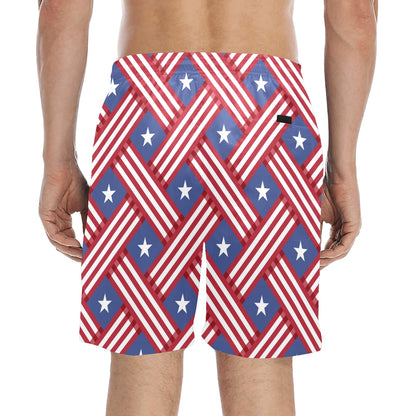 American flag Pattern Men's Swim Trunks Beach Shorts