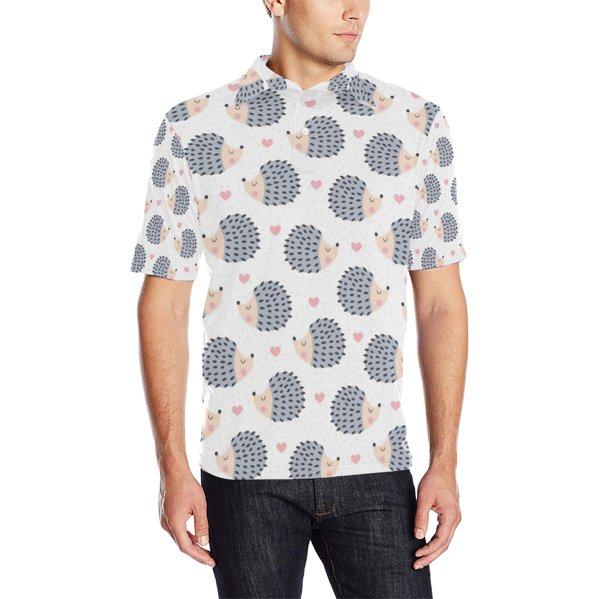 Hedgehog Baby Pattern Print Design 03 Men Polo Shirt
