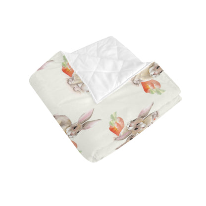 Rabbit Pattern Print Design 01 Premium Quilt