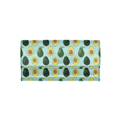 Avocado Pattern Print Design 04 Women's Trifold Wallet
