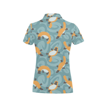 Platypus Pattern Print Design A01 Women's Polo Shirt