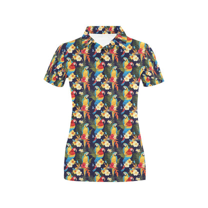 Parrot Themed Design Women's Polo Shirt