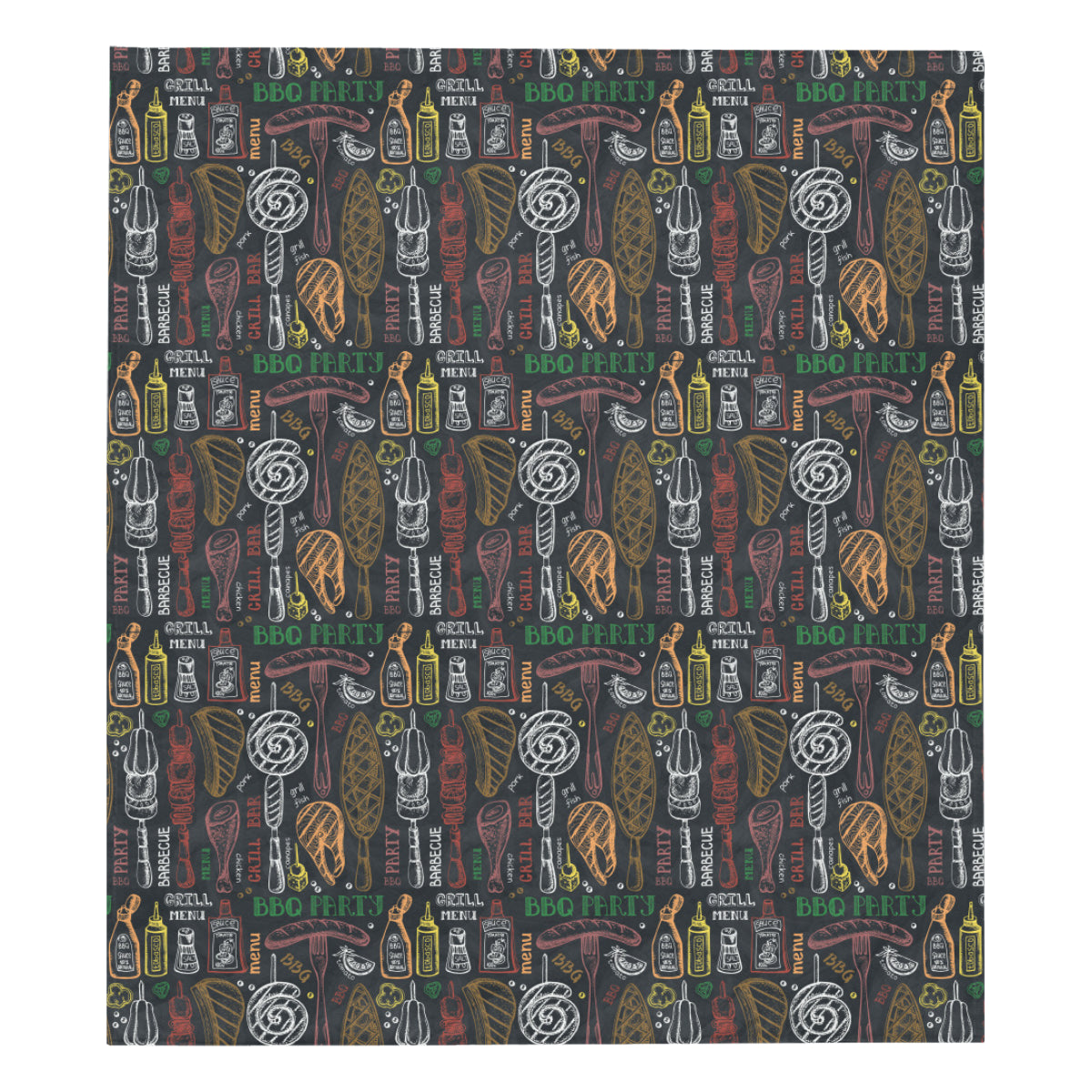 Barbecue Pattern Print Design 03 Premium Quilt