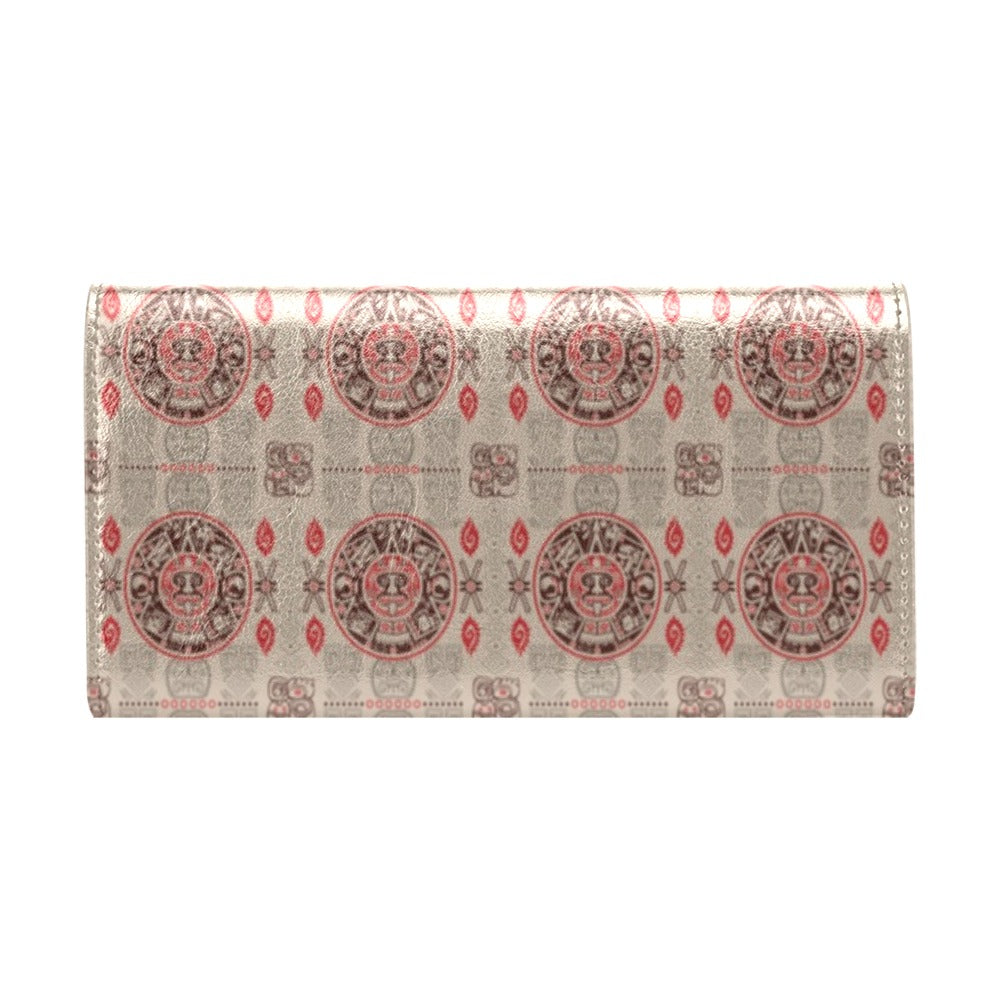 Calendar Aztec Print Pattern Women's Trifold Wallet