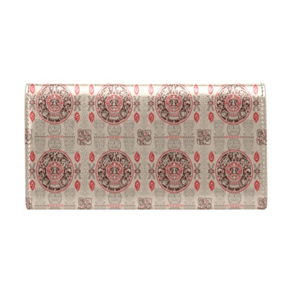 Calendar Aztec Print Pattern Women's Trifold Wallet