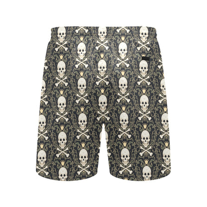 Skull King Print Design LKS307 Men's Swim Trunks Beach Shorts