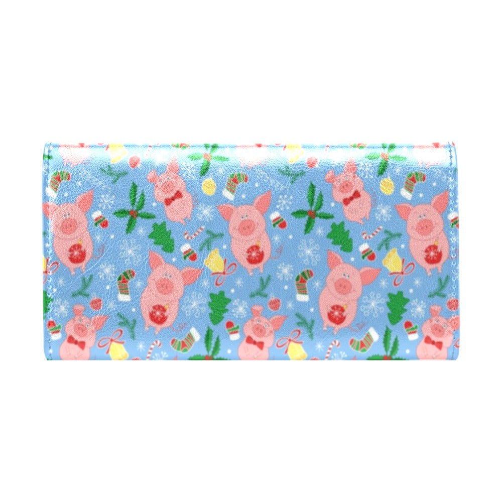 Pig Print Design LKS404 Women's Trifold Wallet