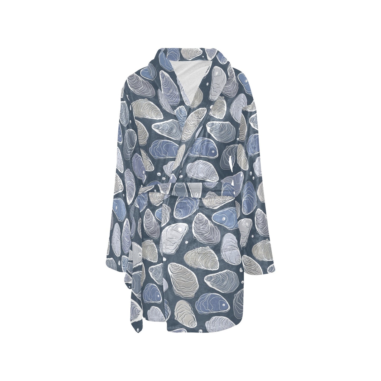 Oyster Pattern Print Design 02 Women's Fleece Robe