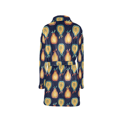 Pear Pattern Print Design PE03 Women's Fleece Robe
