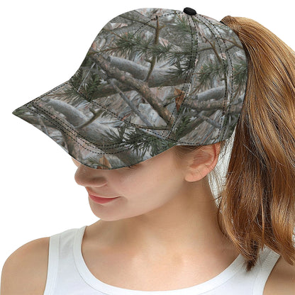 Camo Realistic Tree Forest Pattern Snapback Cap