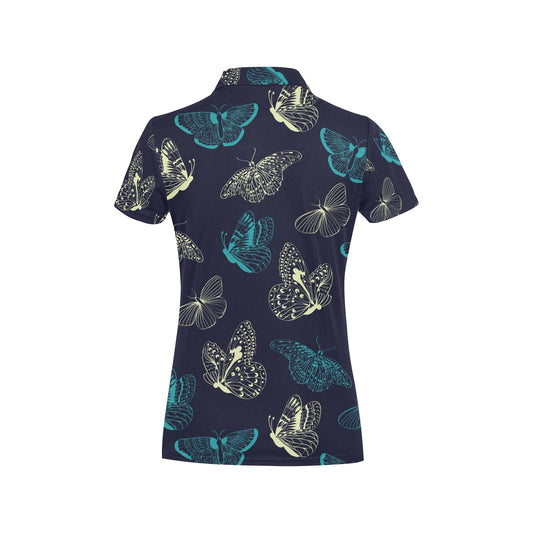 Monarch Butterfly Pattern Print Design 01 Women's Polo Shirt
