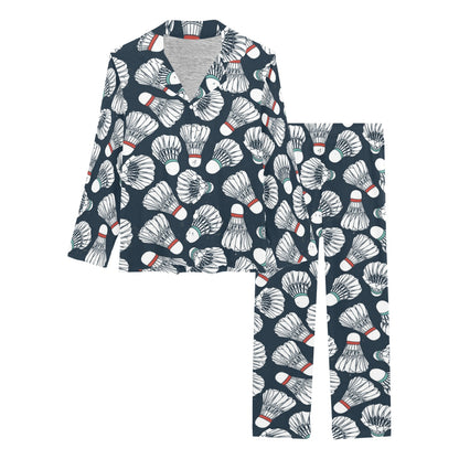 Badminton Ball Pattern Print Design 01 Women's Long Pajama Set