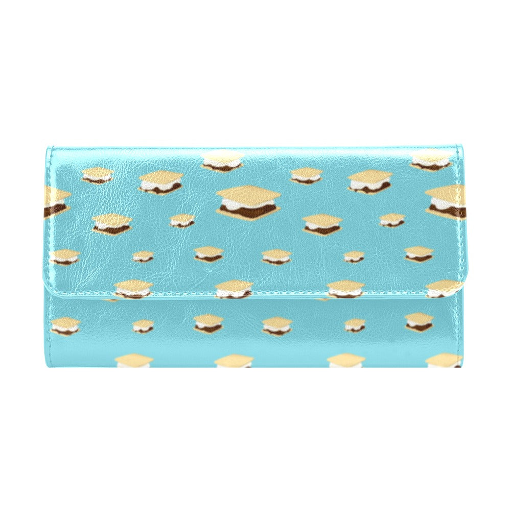 S_Mores Print Design LKS302 Women's Trifold Wallet